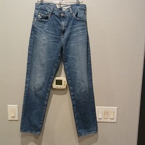 Ag Adriano Goldschmied Size 28 Denim Straight Jeans Ex-boyfriend Slouchy Slim